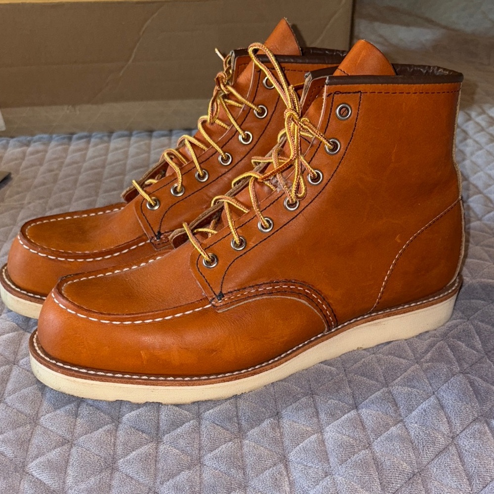 Red Wing Tan Moc Toe Boots Heritage Style